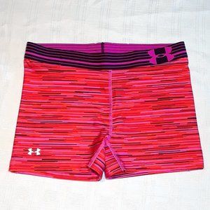 Athletic Shorts Under Armour Women Heat Gear Spandex Abstract Activewear Gym-M